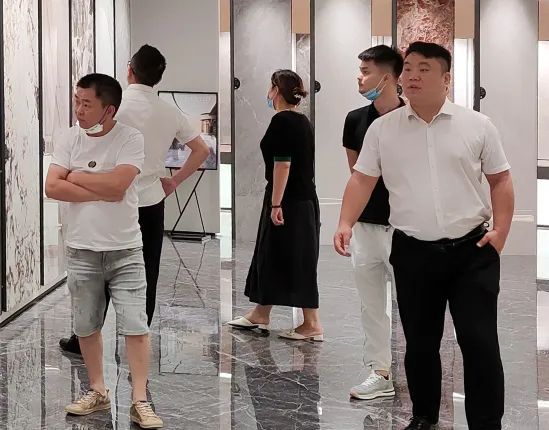 陶博会开幕第一天，他们都是奔着连纹大理石瓷砖而来(图7)