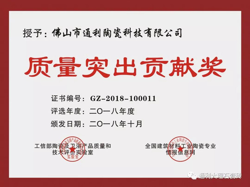 品质通利TOMELY大理石瓷砖，荣膺“杰出品质贡献奖”！(图5)